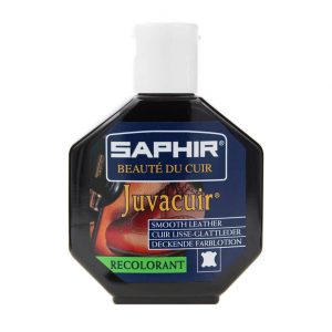 Produit d'entretien pour le cuir : recolorant noir juvacuir Saphir, ravive, entretient, colore, rénove