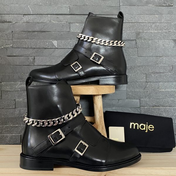 Maje bottines chaines cuir neuves seconde main