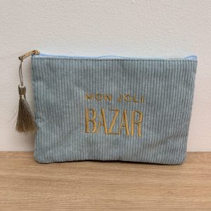 Trousse velours côtelé mon joli bazar bleu