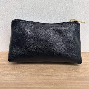 Trousse en cuir irisé noir