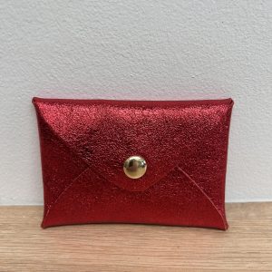 Pochette en cuir Léo ruby
