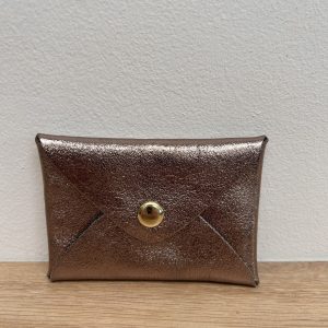 Pochette en cuir Léo bronze