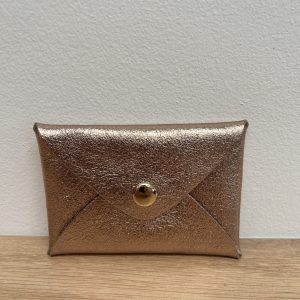 Pochette en cuir Léo rose gold