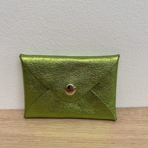 Pochette en cuir Léo lime