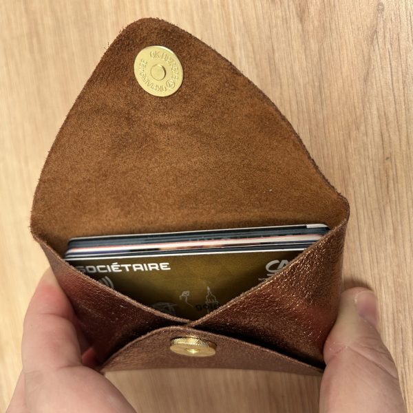 Pochette en cuir Léo greige léopard – Image 2