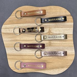 Porte-clés en cuir Marraine