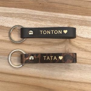 Porte-clés en cuir Tata / Tonton