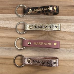 Porte-clés en cuir Marraine