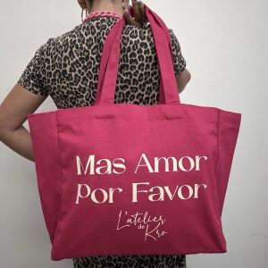 Sac Cabas Fuschia « Mas amor por favor »
