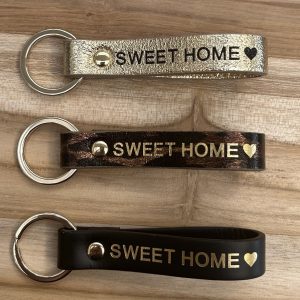 Porte-clés en cuir sweet home