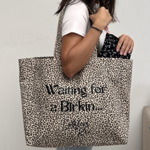 Sac Cabas Léopard – « Waiting for a Birkin » Noir