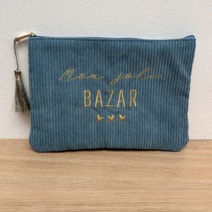 Trousse velours mon joli bazar 🤍 bleu