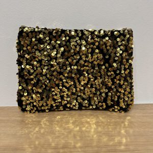 Pochette à sequins fiesta dorée