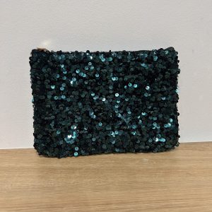 Pochette à sequins fiesta bleu canard