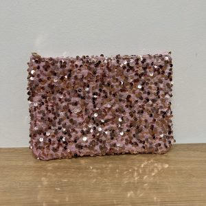 Pochette à sequins fiesta rose clair