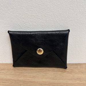 Pochette en cuir Léo noir