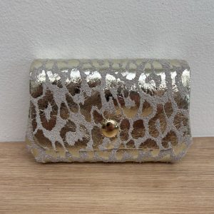 Porte monnaie triple Mia léopard beige