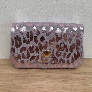 Porte monnaie triple Mia léopard lavande