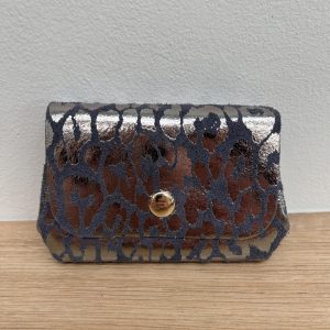 Porte monnaie triple Mia léopard gris