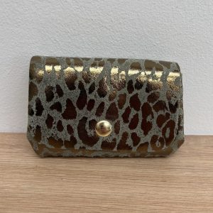 Porte monnaie triple Mia léopard kaki