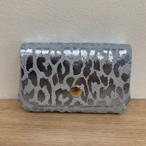 Porte monnaie triple Mia léopard bleu