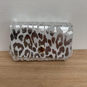 Porte monnaie triple Mia léopard blanc